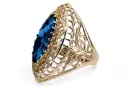 Ring Sapphire 14K Yellow gold Vintage style vrc090y